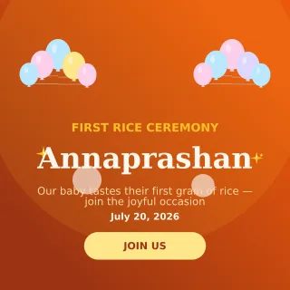 Annaprashan — editable brown personal template, instagram post