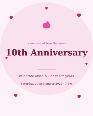 Anniversary Floral — editable white personal template, instagram portrait