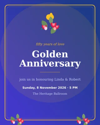 Anniversary Gala — editable blue personal template, instagram portrait