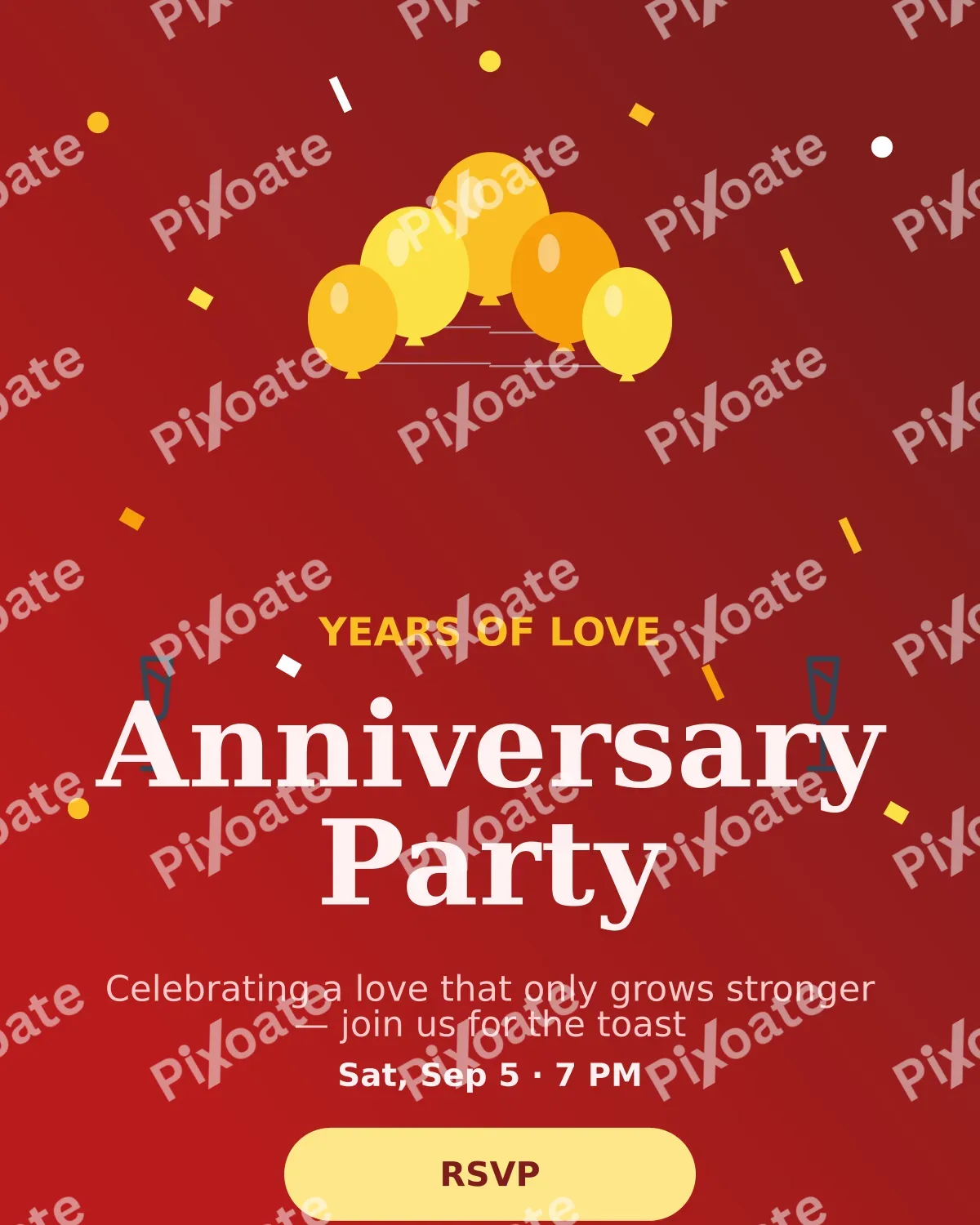 Anniversary Party Anniversary Party — editable red personal template, instagram portrait