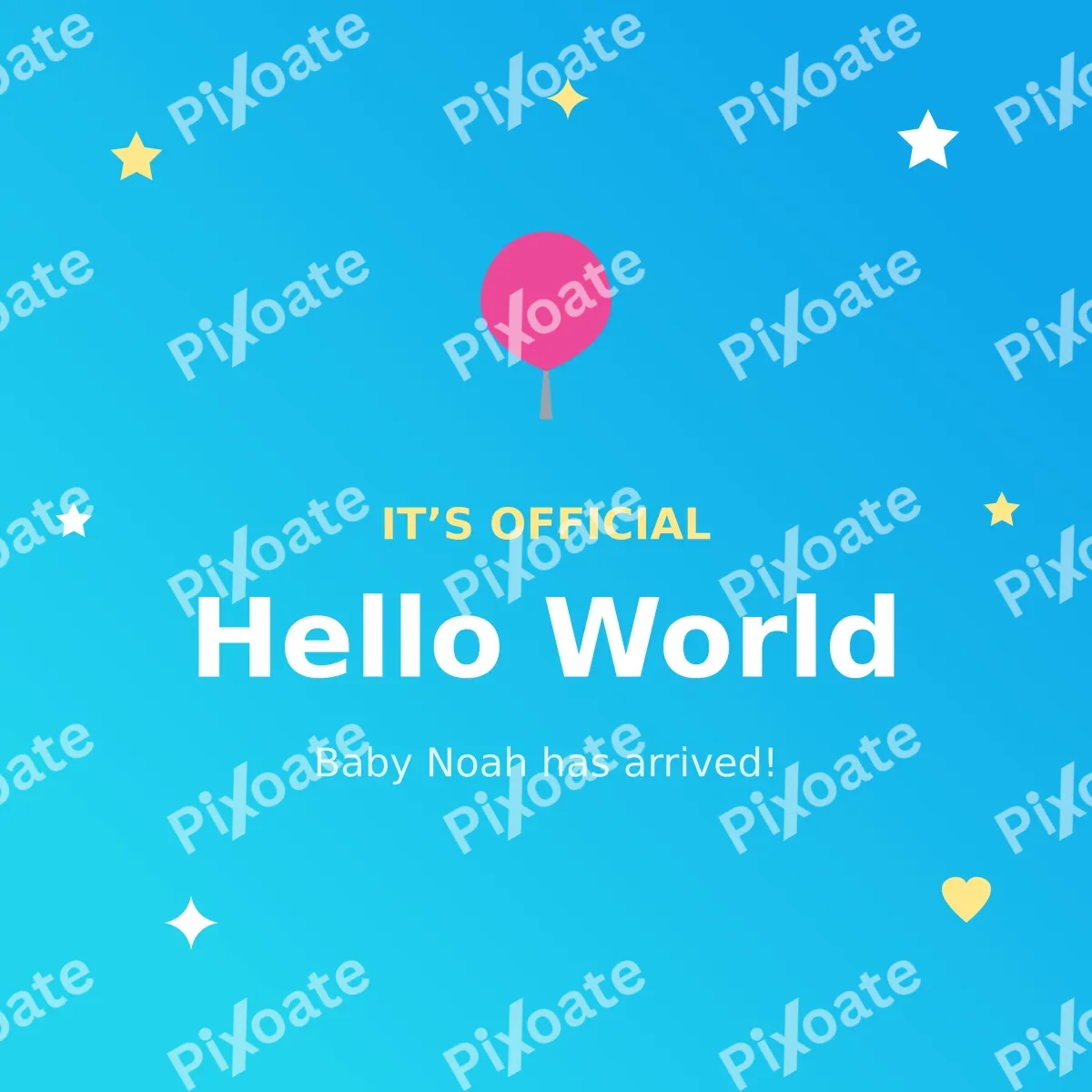 Baby Announcement Baby Announcement — editable blue personal template, instagram post