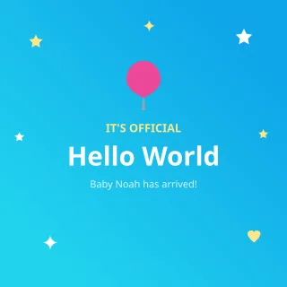 Baby Announcement — editable blue personal template, instagram post