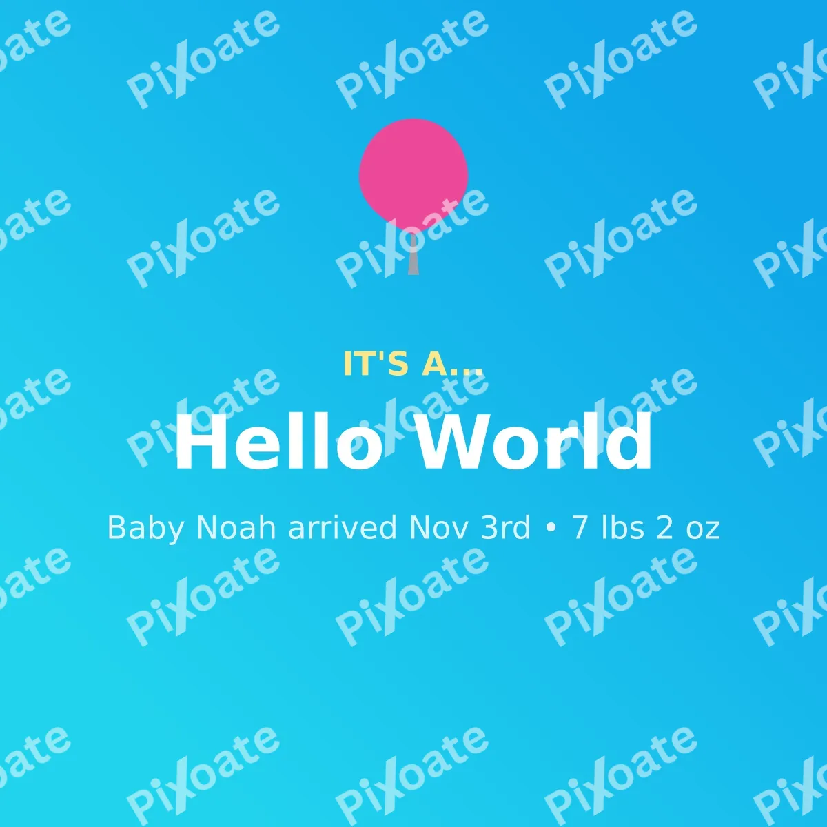 Baby Announcement Baby Announcement — editable blue personal template, instagram post