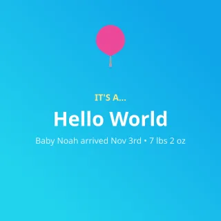 Baby Announcement — editable blue personal template, instagram post