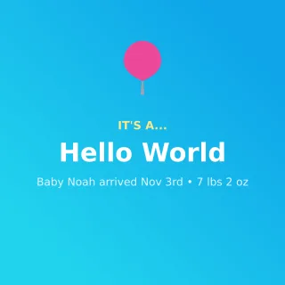 Baby Announcement — editable blue personal template, instagram post