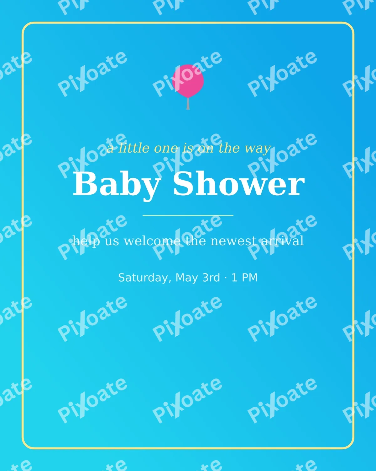 Baby Shower Baby Shower — editable blue personal template, instagram portrait