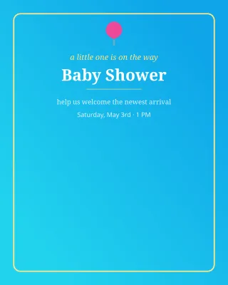 Baby Shower — editable blue personal template, instagram portrait
