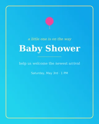 Baby Shower — editable blue personal template, instagram portrait
