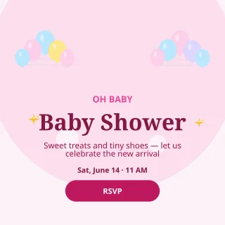 Baby Shower Floral — editable white personal template, instagram post