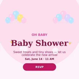 Baby Shower Floral — editable white personal template, instagram post