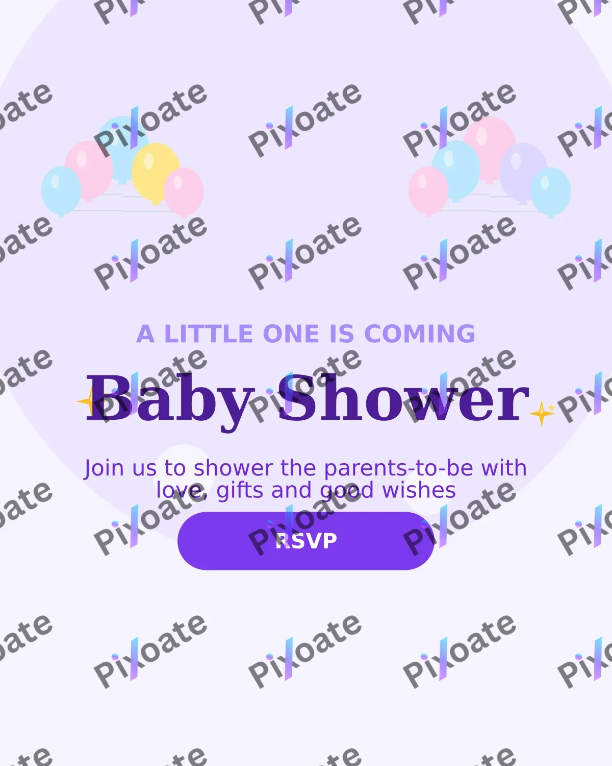 Baby Shower Baby Shower — editable white personal template, instagram portrait