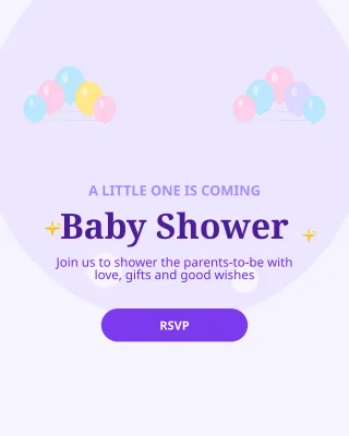Baby Shower — editable white personal template, instagram portrait