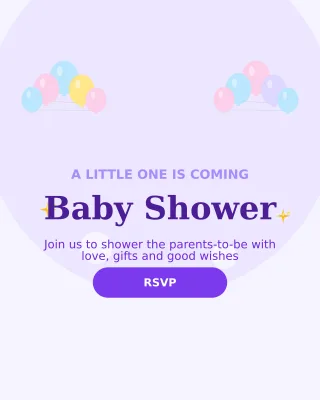 Baby Shower — editable white personal template, instagram portrait