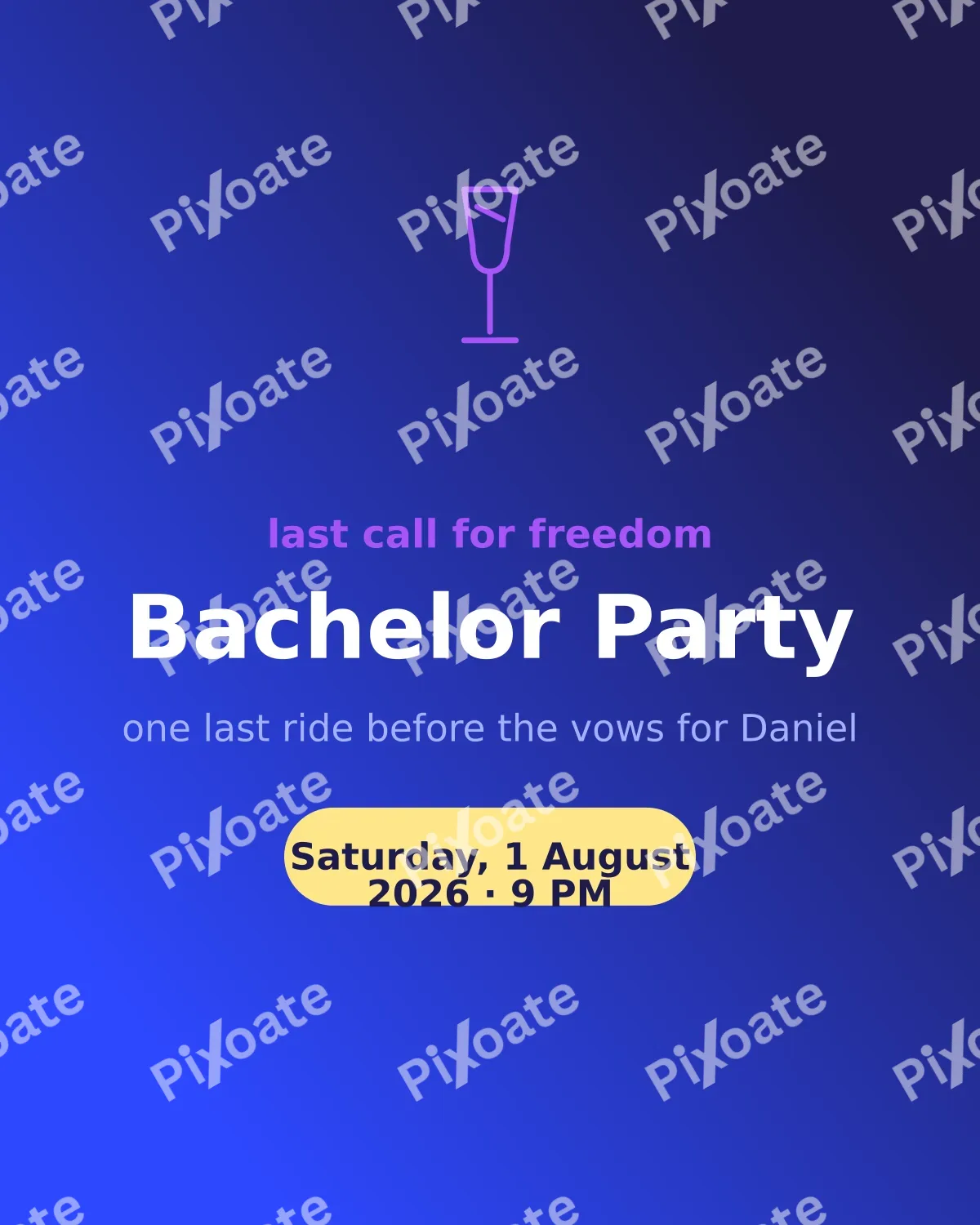 Bachelor Party Bachelor Party — editable blue personal template, instagram portrait