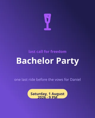 Bachelor Party — editable blue personal template, instagram portrait