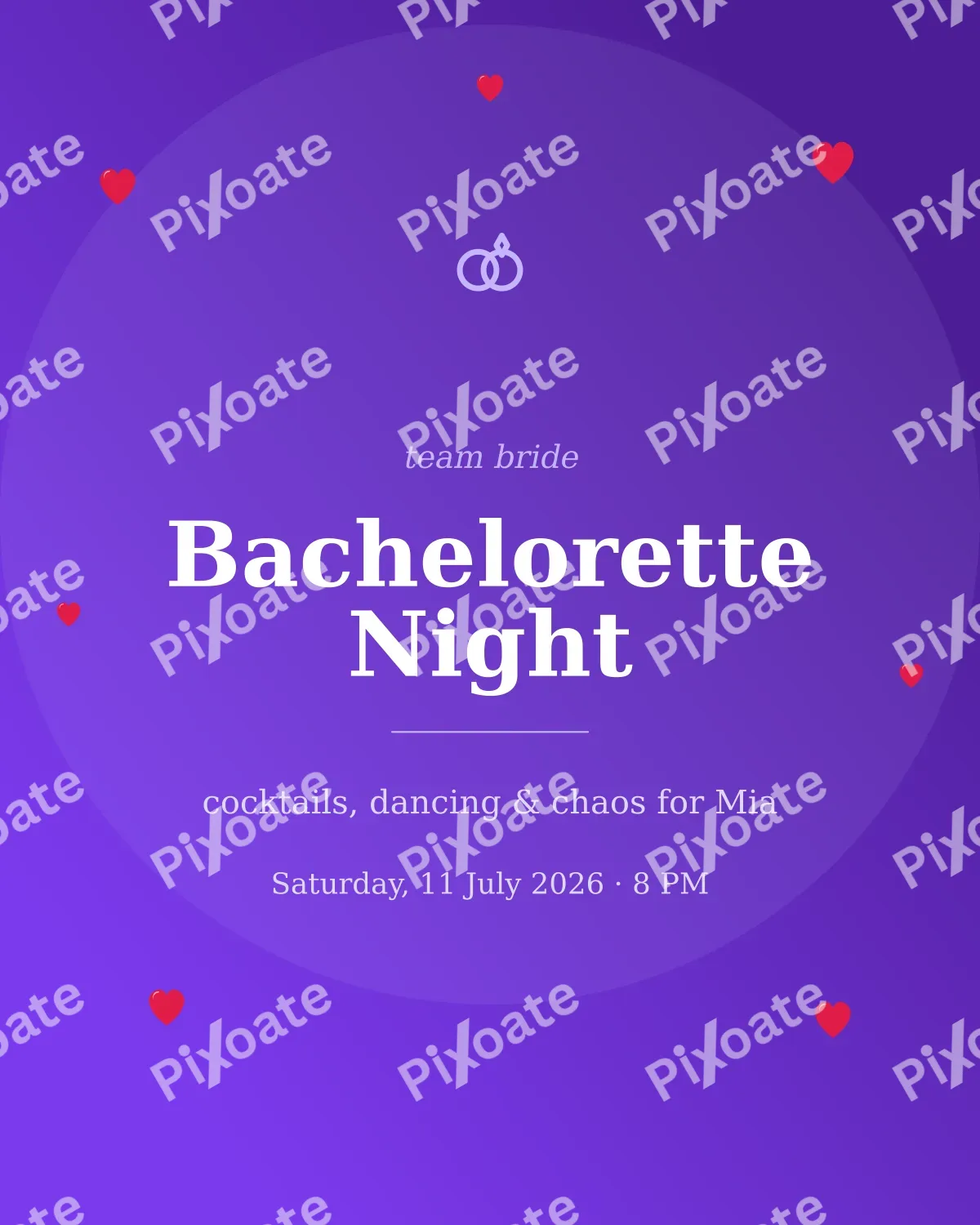 Bachelorette Glam Bachelorette Glam — editable purple personal template, instagram portrait