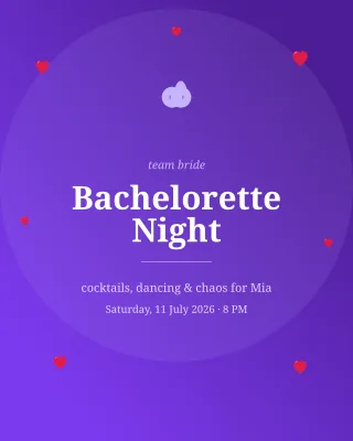 Bachelorette Glam — editable purple personal template, instagram portrait