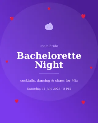Bachelorette Glam — editable purple personal template, instagram portrait