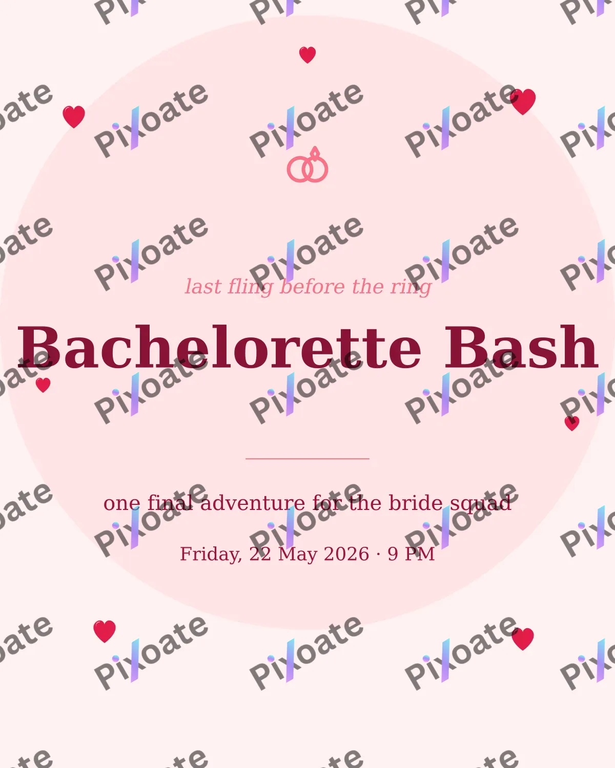 Bachelorette Party Bachelorette Party — editable white personal template, instagram portrait
