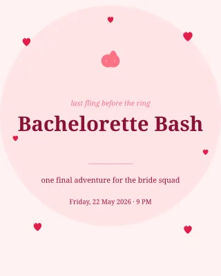 Bachelorette Party — editable white personal template, instagram portrait
