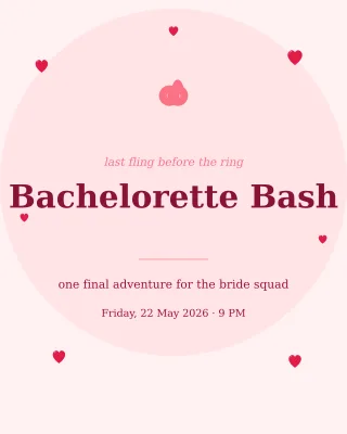 Bachelorette Party — editable white personal template, instagram portrait