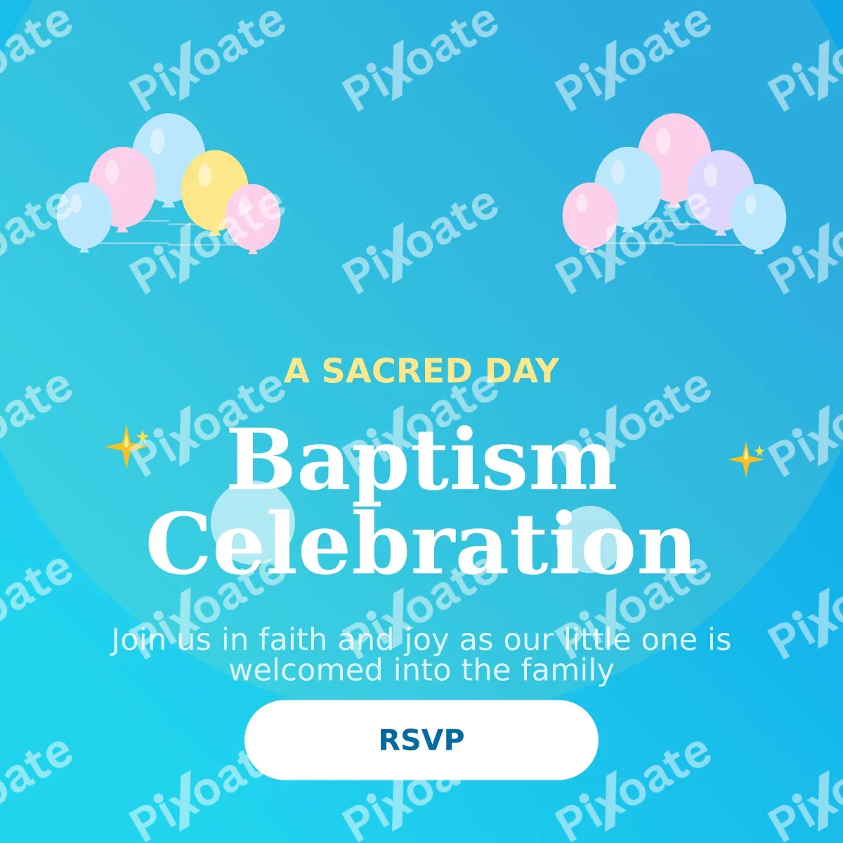 Baptism Baptism — editable blue personal template, instagram post