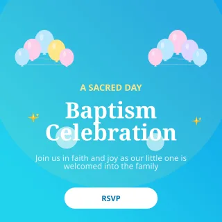 Baptism — editable blue personal template, instagram post