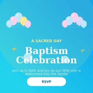 Baptism — editable blue personal template, instagram post