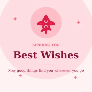 Best Wishes — editable white personal template, instagram post