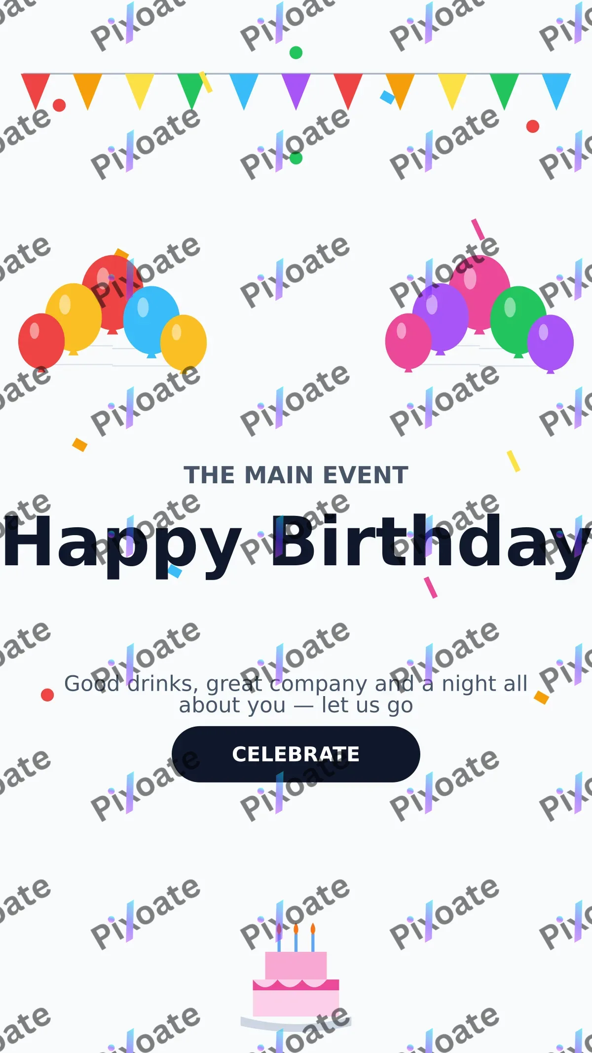 Birthday for Him Bold Birthday for Him Bold — editable white personal template, story / reel