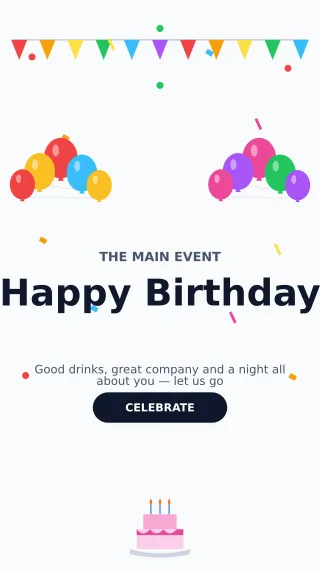 Birthday for Him Bold — editable white personal template, story / reel