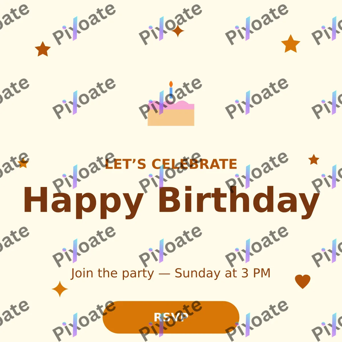 Birthday Party Birthday Party — editable white personal template, instagram post