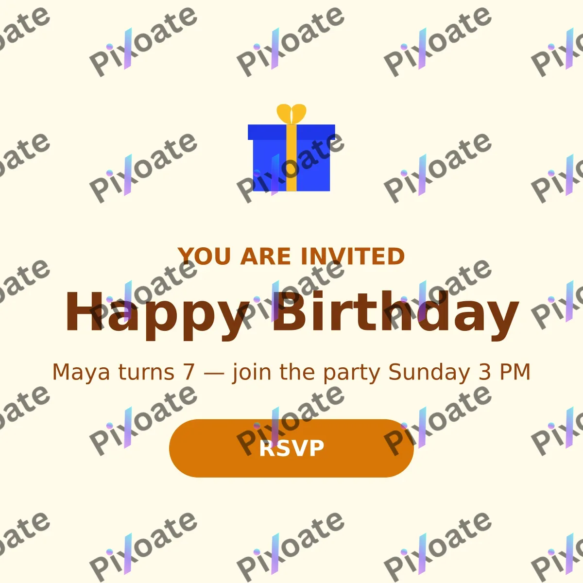 Birthday Birthday — editable white personal template, instagram post