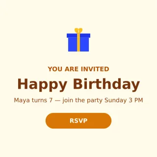 Birthday — editable white personal template, instagram post