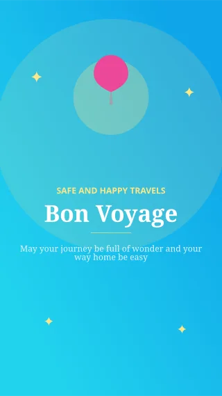 Bon Voyage — editable blue personal template, story / reel