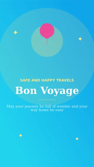 Bon Voyage — editable blue personal template, story / reel