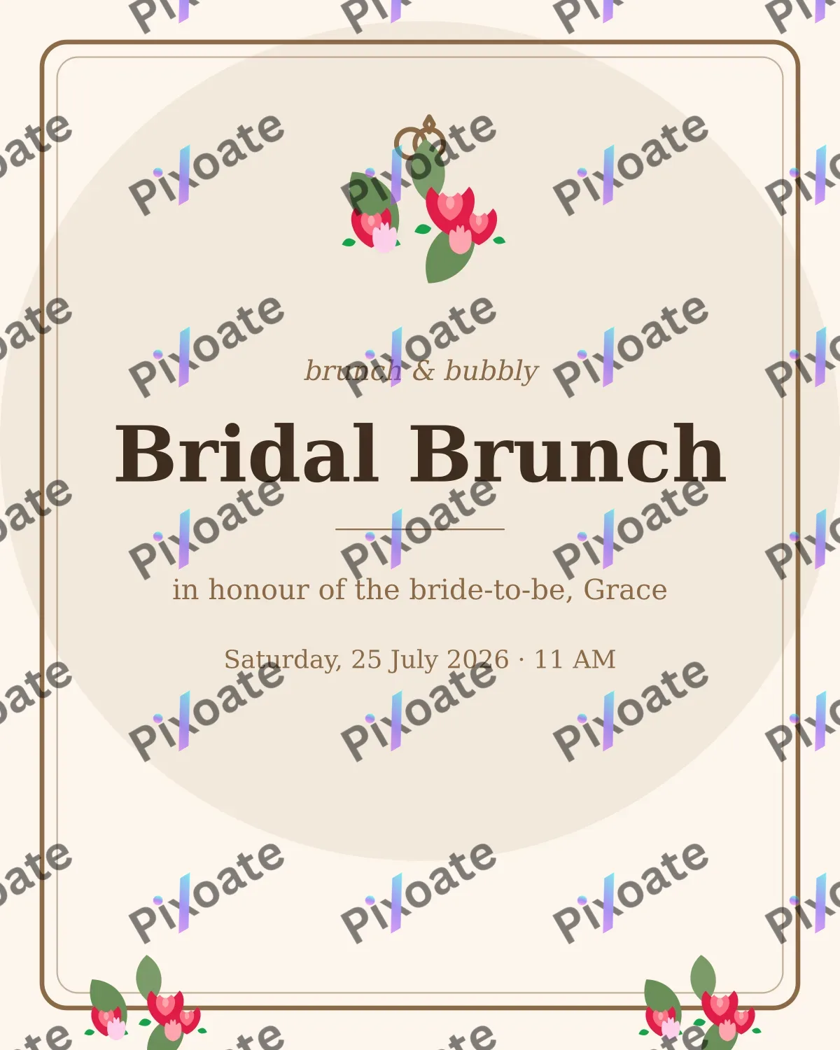 Bridal Brunch Bridal Brunch — editable white personal template, instagram portrait