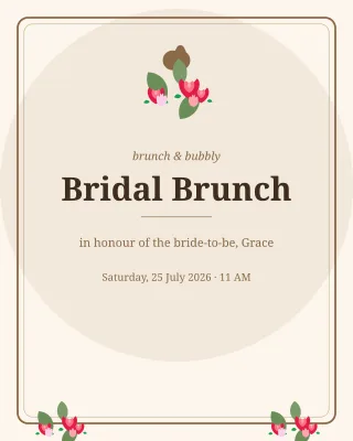 Bridal Brunch — editable white personal template, instagram portrait