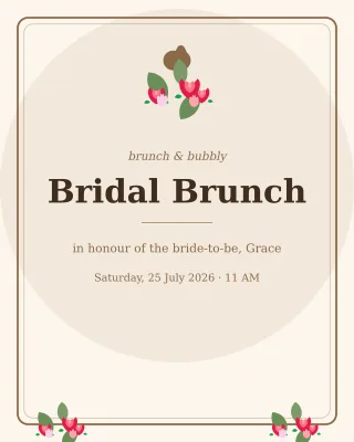 Bridal Brunch — editable white personal template, instagram portrait