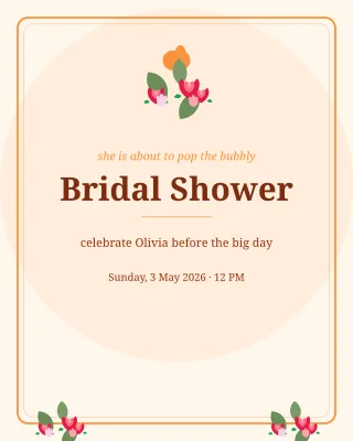 Bridal Shower Floral — editable white personal template, instagram portrait