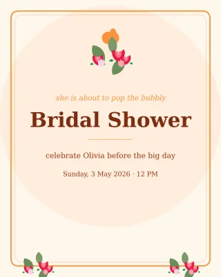Bridal Shower Floral — editable white personal template, instagram portrait
