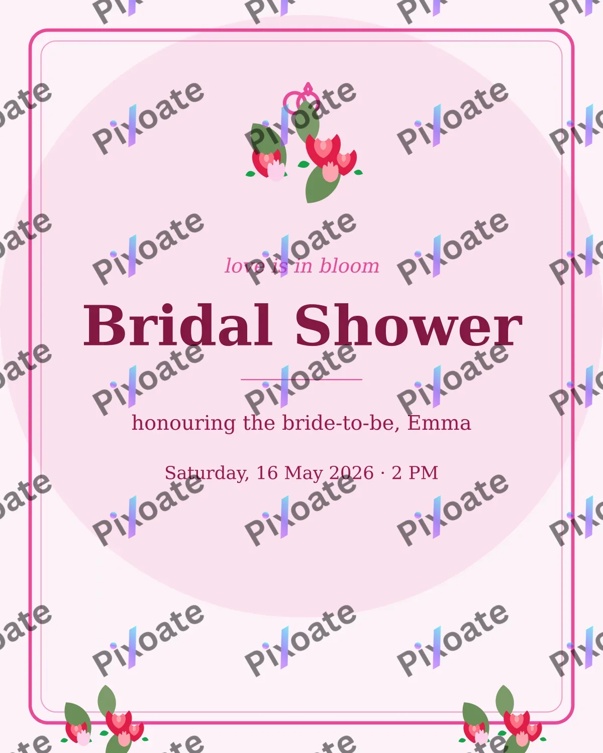 Bridal Shower Bridal Shower — editable white personal template, instagram portrait