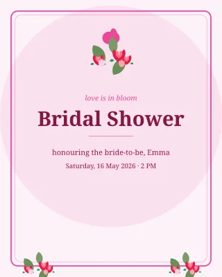 Bridal Shower — editable white personal template, instagram portrait