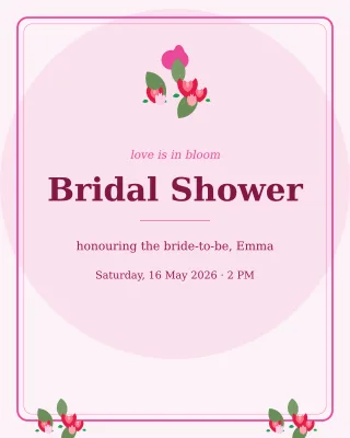 Bridal Shower — editable white personal template, instagram portrait