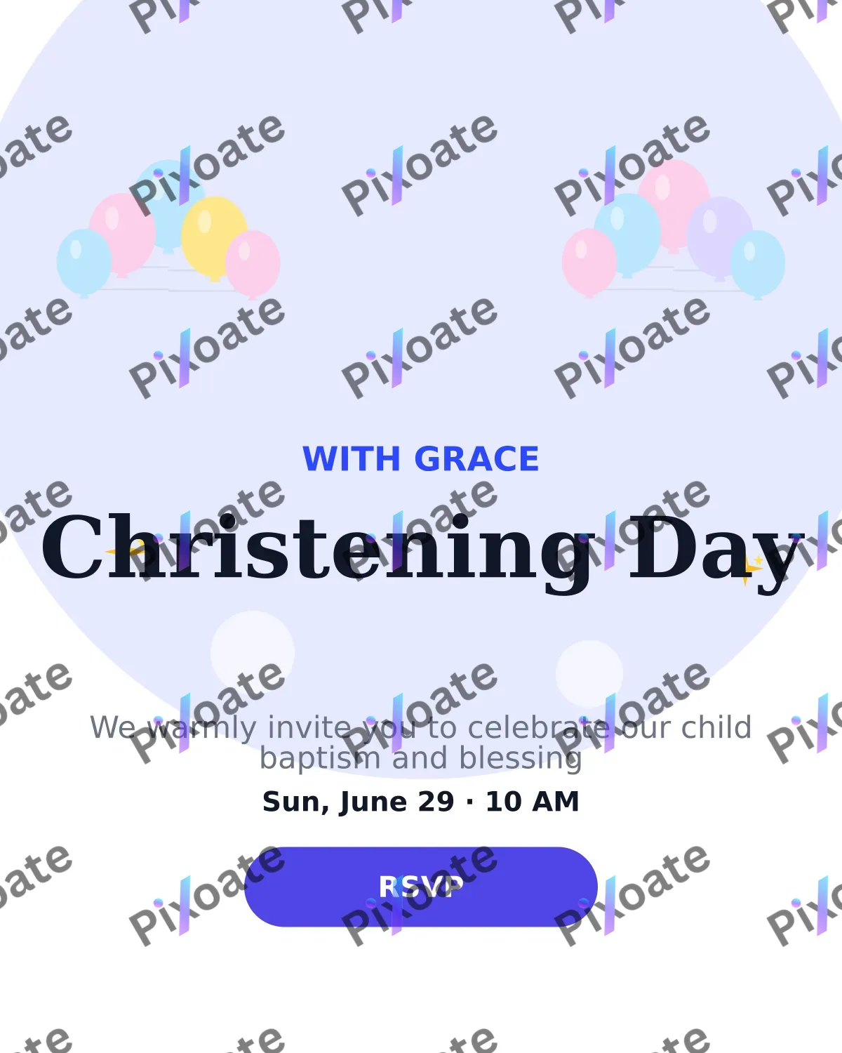 Christening Christening — editable white personal template, instagram portrait