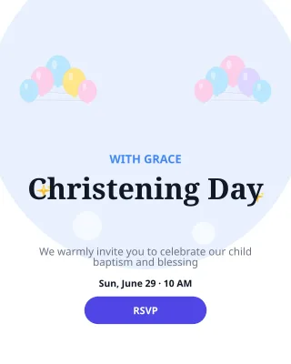 Christening — editable white personal template, instagram portrait