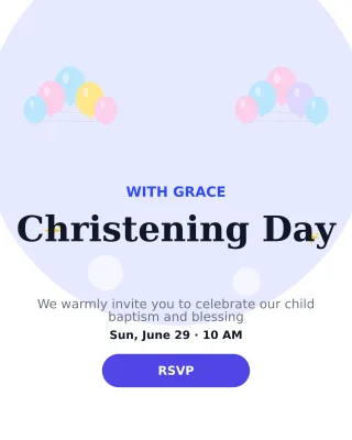 Christening — editable white personal template, instagram portrait