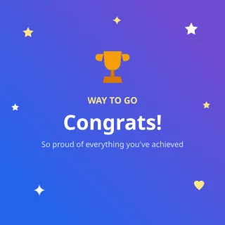 Congratulations — editable purple personal template, instagram post