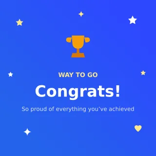 Congratulations — editable blue personal template, instagram post