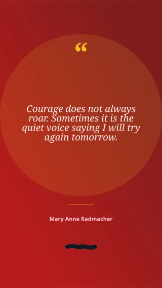 Courage Quote — editable red personal template, story / reel